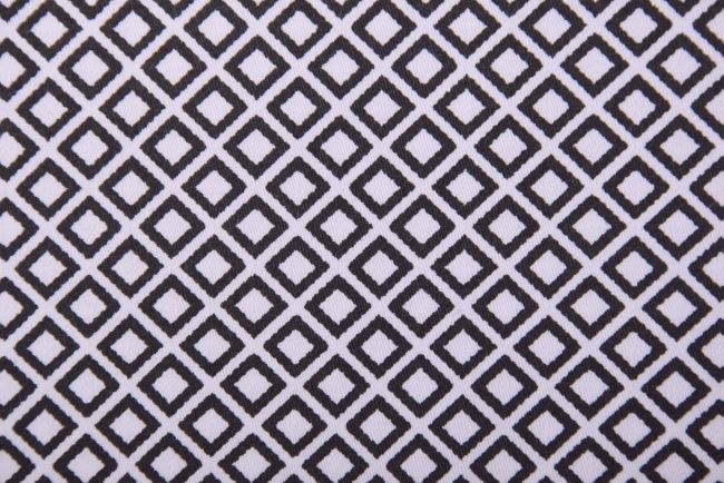 Tkanina bawełniana koszulowa z czarnym geometrycznym wzorem 100153/211