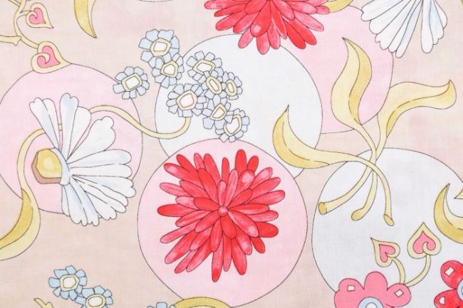Amerykańska bawełna do patchworku z malowanymi kwiatami 199PYOPM/116