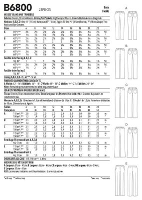 Krój maślany do spodni w rozmiarach 32-40 B6800-A5 (1)