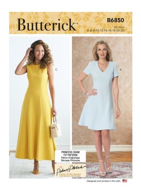 Wykrój Butterick na damskie sukienki w roz. 32-48 B6850-A