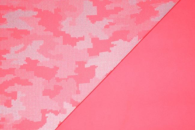 Refleksowy softshell w neonowym różowym kolorze ze wzorem moro KC8239-085