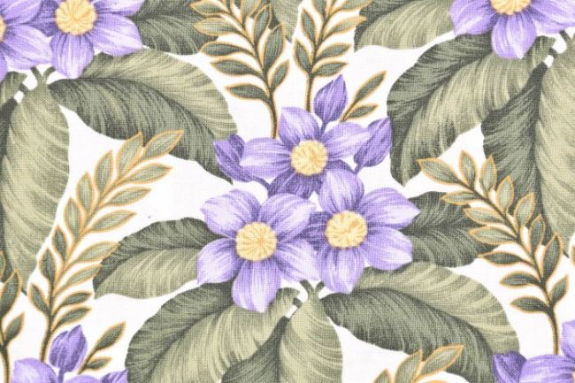 Amerykańska bawełna do patchworku z fioletowymi kwiatami 199PYOPM/101