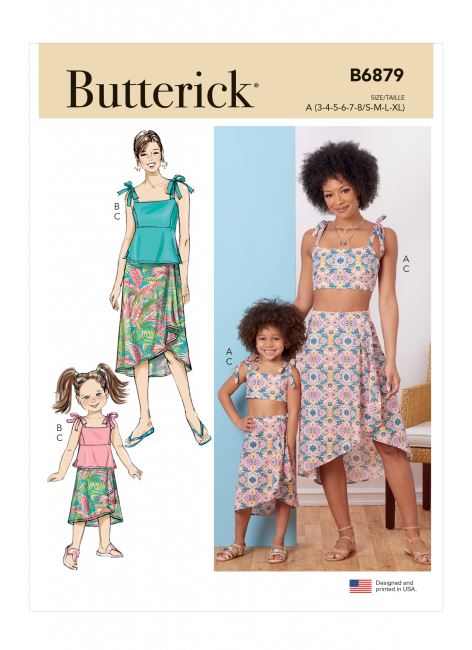 Wykrój Butterick na damską i dziecięcą odzież B6879-A