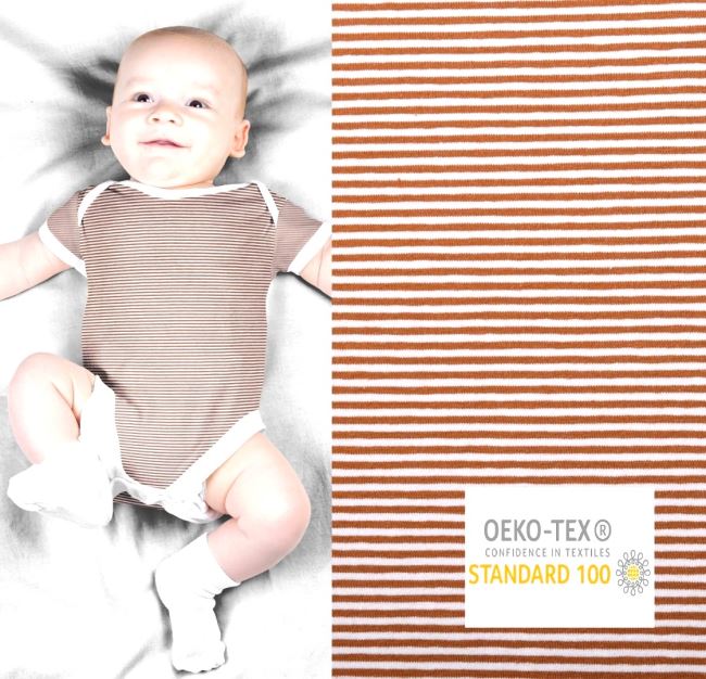 Dzianina bawełniana z kolekcji BABY z paskami 18489/014