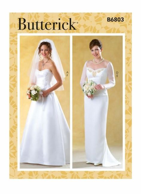 Wykrój Butterick na damskie suknie ślubne w roz. 32-40 B6803-A5