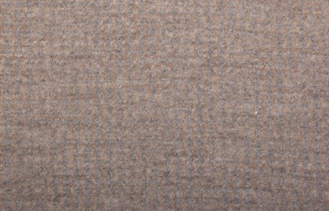 Gruba dzianina szara w brązowe prążki PS103