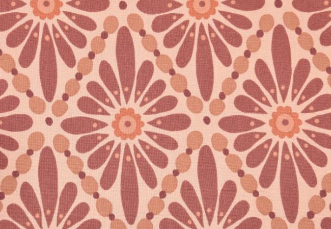 Amerykańska bawełna do patchworku beżowa z kwiatami 199PYOPM/124