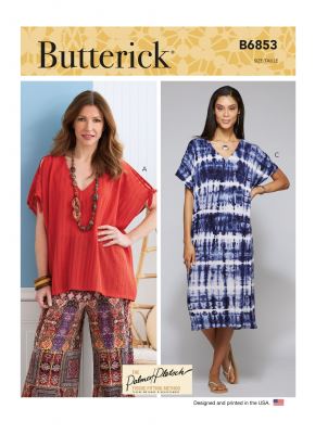 Wykrój Butterick na damskie sukienki w roz. XSM-MED B6853-Y