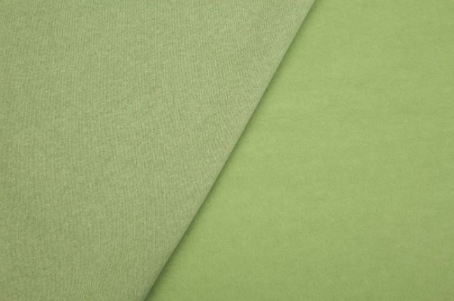 Dzianina dresowa drapana w kolorze jasno zielonego melanżu 08650/023
