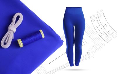 Zestaw do szycia legginsów sportowych w kolorze niebieskim SET39