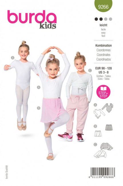 Wykrój na dziewczęcy strój baleriny w roz. 98-128 9266