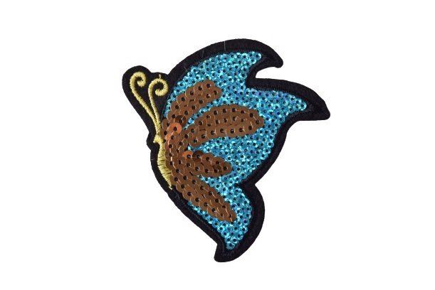Naprasowanka w kształcie motyla z cekinami TH338