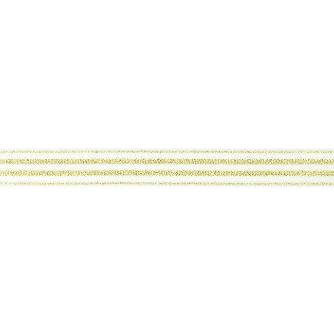 Ozdobna biała guma ze złotymi paskami 31834
