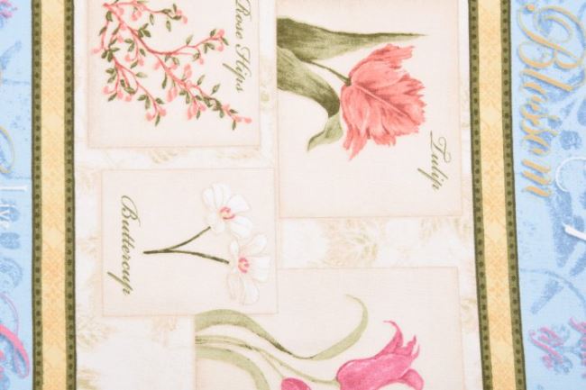 Amerykańska bawełna do patchworku w kwiaty i paski 199PYOPM/126