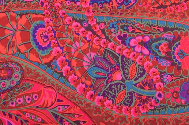Amerykańska bawełna na patchwork z kolekcji Free Spirit z etniczymi kwiatami GP60.RUST