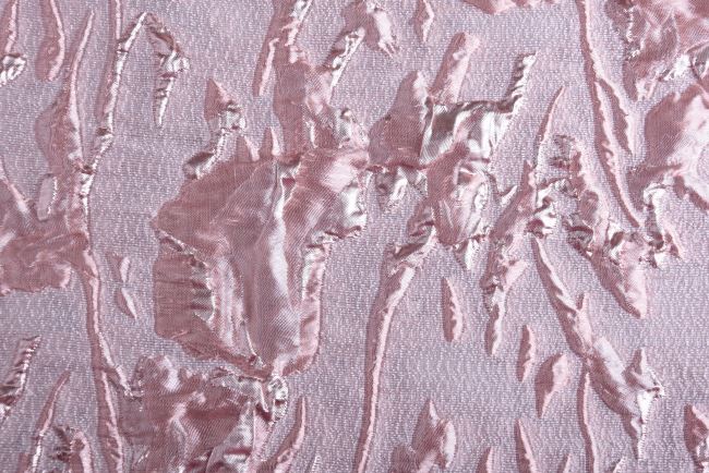 Tkanina wyjściowa różowa z plastycznym wzorem B172