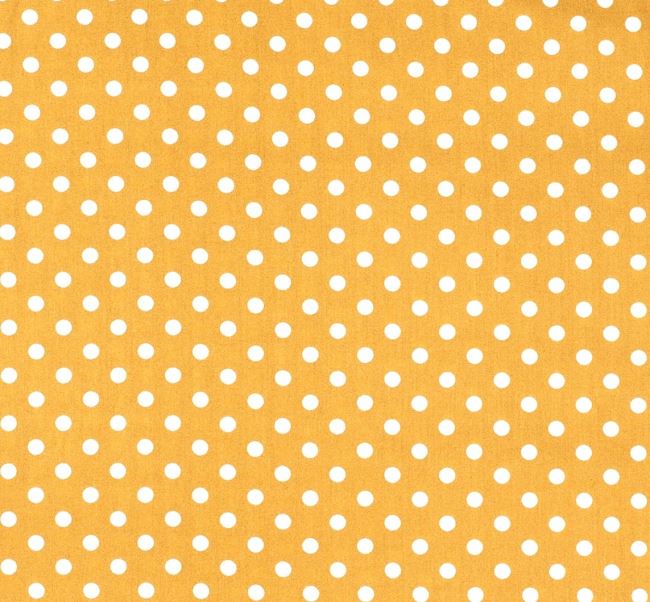 Tkanina bawełniana w kolorze żółtym w kropki 05570/034