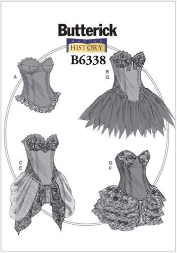 Wykrój Butterick na damski gorset w roz 32-40 B6338-A5