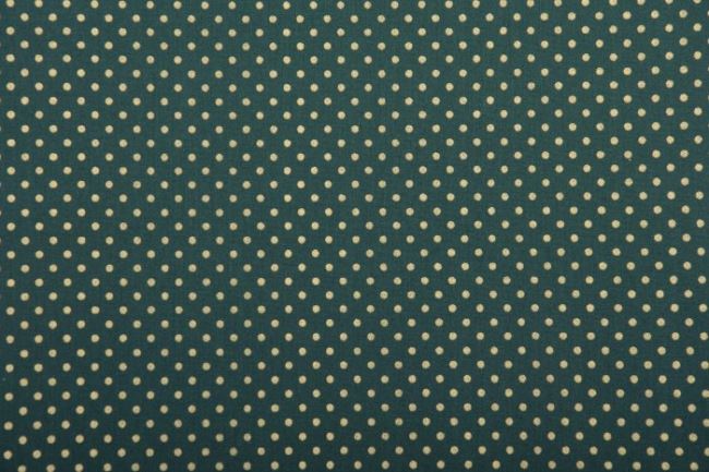 Świąteczna tkanina bawełniana zielona z drobnymi kropkami 12701/025