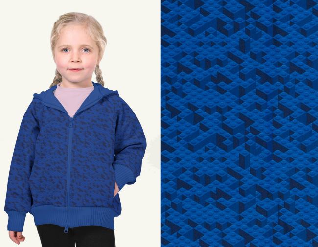 Softshell niebieski z cyfrowym nadrukiem klocków Lego 20433/005