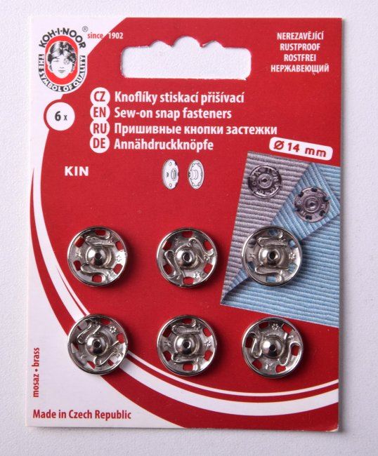 Patent - guziki zaciskowe srebrne o szerokości 14 mm 17050487