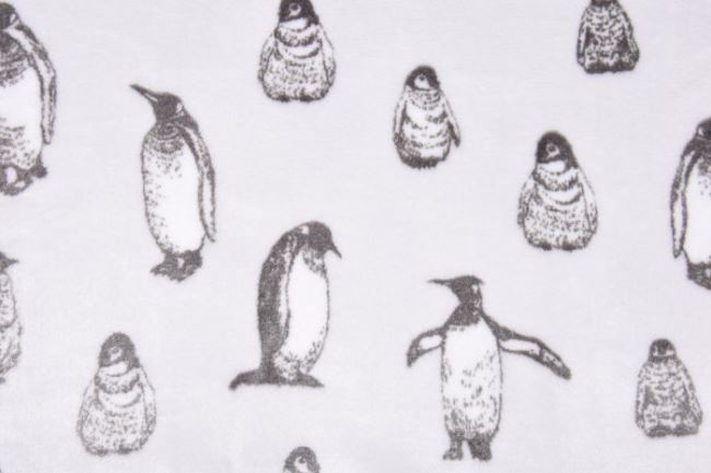 Polar flanelowy szary z nadrukiem pingwinów 133770.0002
