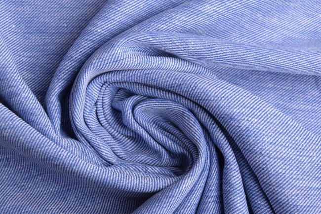 Tkanina bawełniana z dodatkiem lnu niebieski melanż Q11220-007D