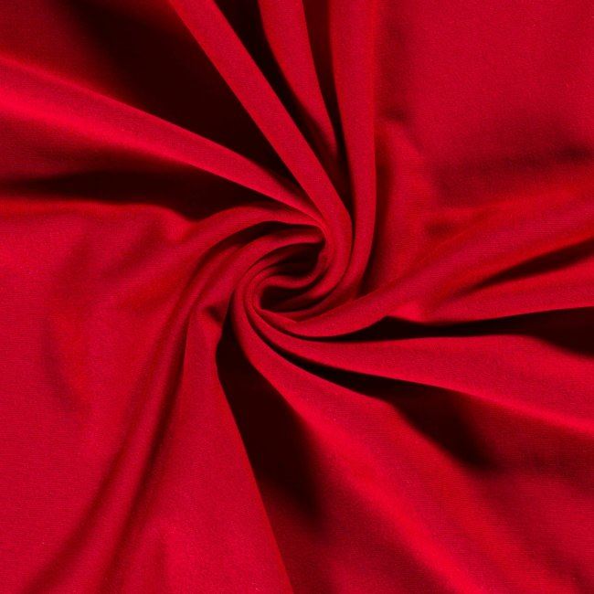 Recyklowana i ekologiczna dzianina dresowa drapana w kolorze czerwonym 14452/015