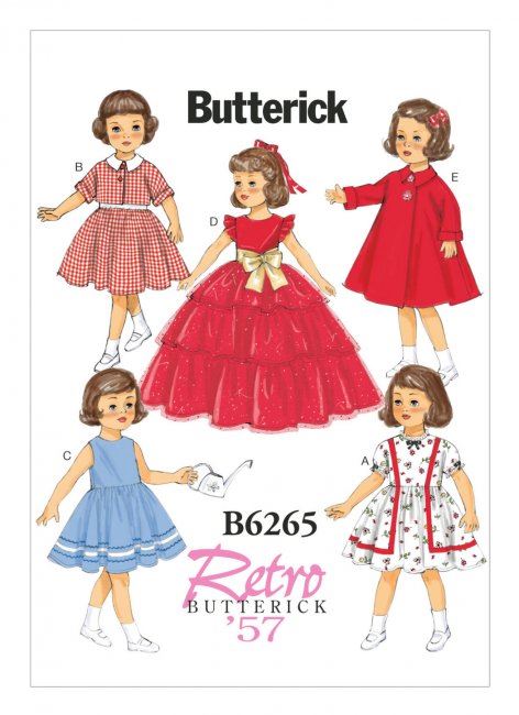 Wykrój Butterick na odzież w stylu retro dla dziewczynek B6265-OSZ