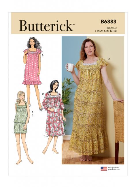 Wykrój Butterick na damskie piżamy w roz. 42-50 B6883-ZZ