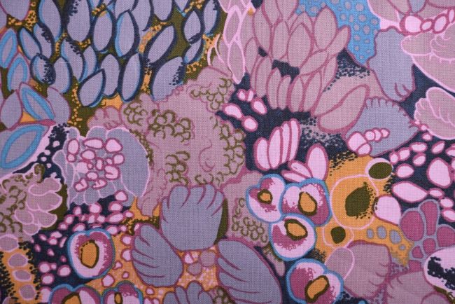 Amerykańska bawełna na patchwork fioletowa z nadrukiem kwiatów 199PYOPM/161