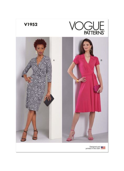 Wykrój Vogue na sukienki w rozmiarze 32-40 V1952-A5