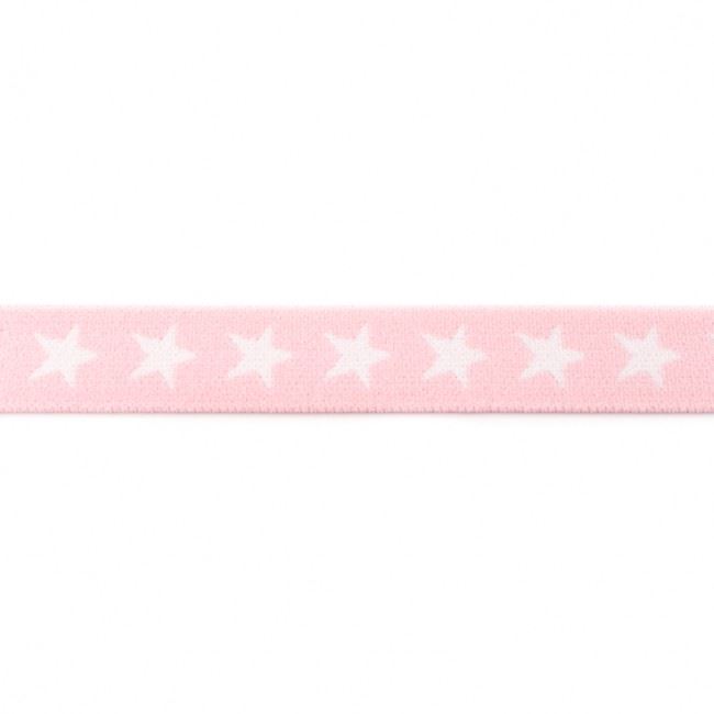 Sznurek na bieliznę o szerokości 20 mm w kolorze różowym z motywem gwiazdek 177R-40629
