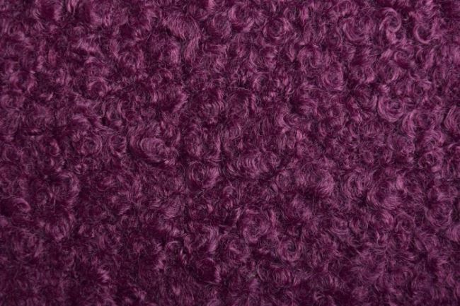 Tkanina płaszczowa bukle w kolorze fioletowym PN18
