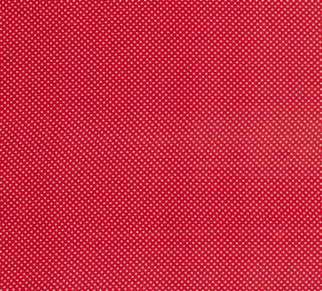 Szyfon czerwony z drobnym nadrukiem kropek 13200/015