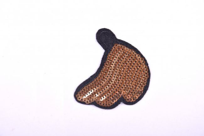 Naszywka z cekinami złota w kształcie bananów TH235