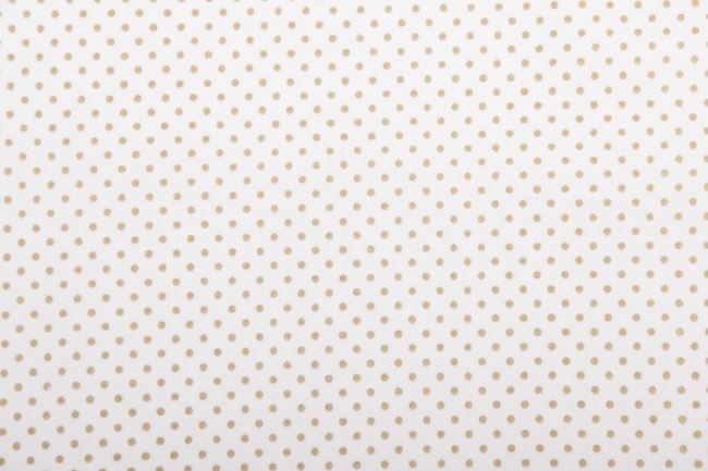 Świąteczna tkanina bawełniana kremowa z drobnymi kropkami 12701/051