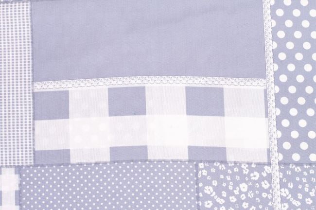 Bawełna szara ze wzorem patchworku 05634/061