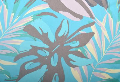 Szyfon zielony z nadrukiem dużych liści TF301