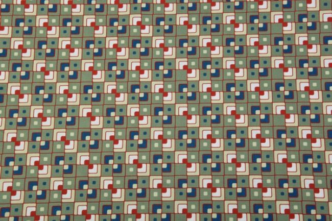 Tkanina bawełnina Tante Ema z geometrycznym nadrukiem JA618