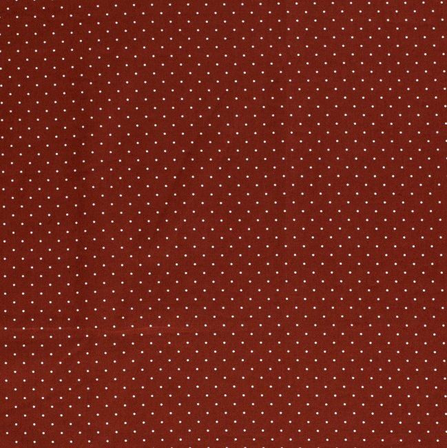 Tkanina bawełniana w kolorze ceglastym z drobnymi kropkami 14397/056