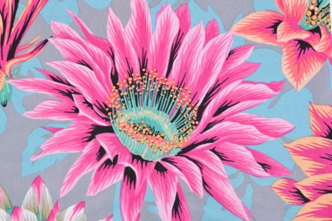 Amerykańska bawełna na patchwork z kolekcji Free Spirit z kwiatami PWPJ096.TAWNY