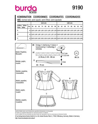 Krój do kompletu dziecięcego w rozmiarze 56-98 9190 (1)