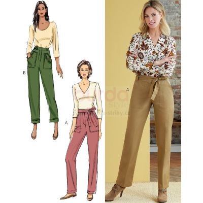 Wykrój Butterick na damskie spodnie w wielkości 32-40 B6864-A5