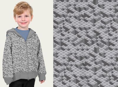 Softshell szary z cyfrowym nadrukiem klocków Lego 20433/063