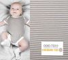 Dzianina bawełniana z kolekcji BABY z oliwkowymi paskami 18489/026