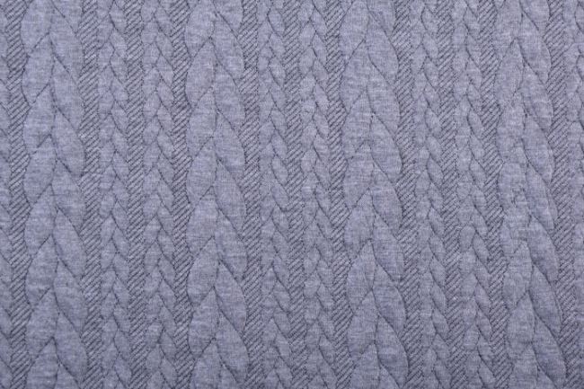 Dzianina swetrowa szara z warkoczowym splotem 132.219/5002