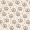 Dzianina bawełniana w kolorze kremowym z nadrukiem kwiatów hippie 21818/051