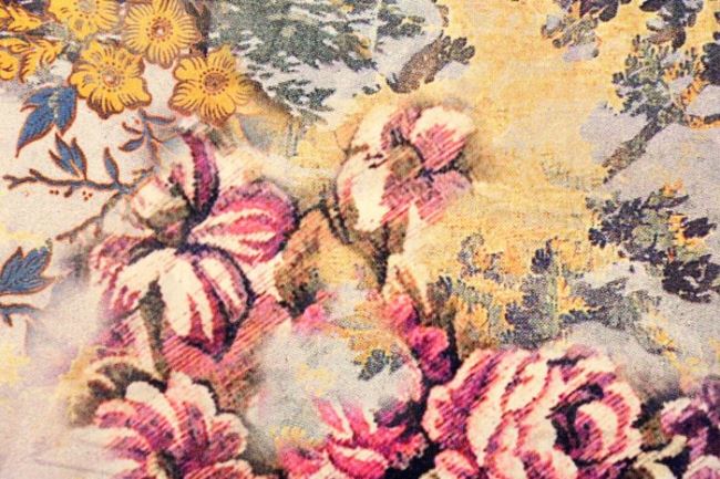 Dzianina bawełniana z cyfrowym nadrukiem kwiatów 15215/570