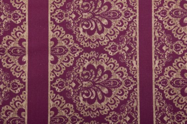 Amerykańska bawełna do patchworku fioletowa z ornamentami 199PYOPM/17